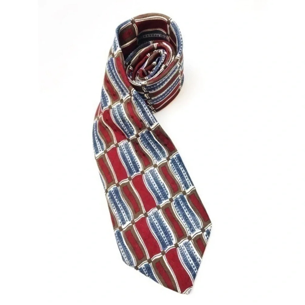 Jos A Bank • Premier Collection Blue and Red Neck Tie